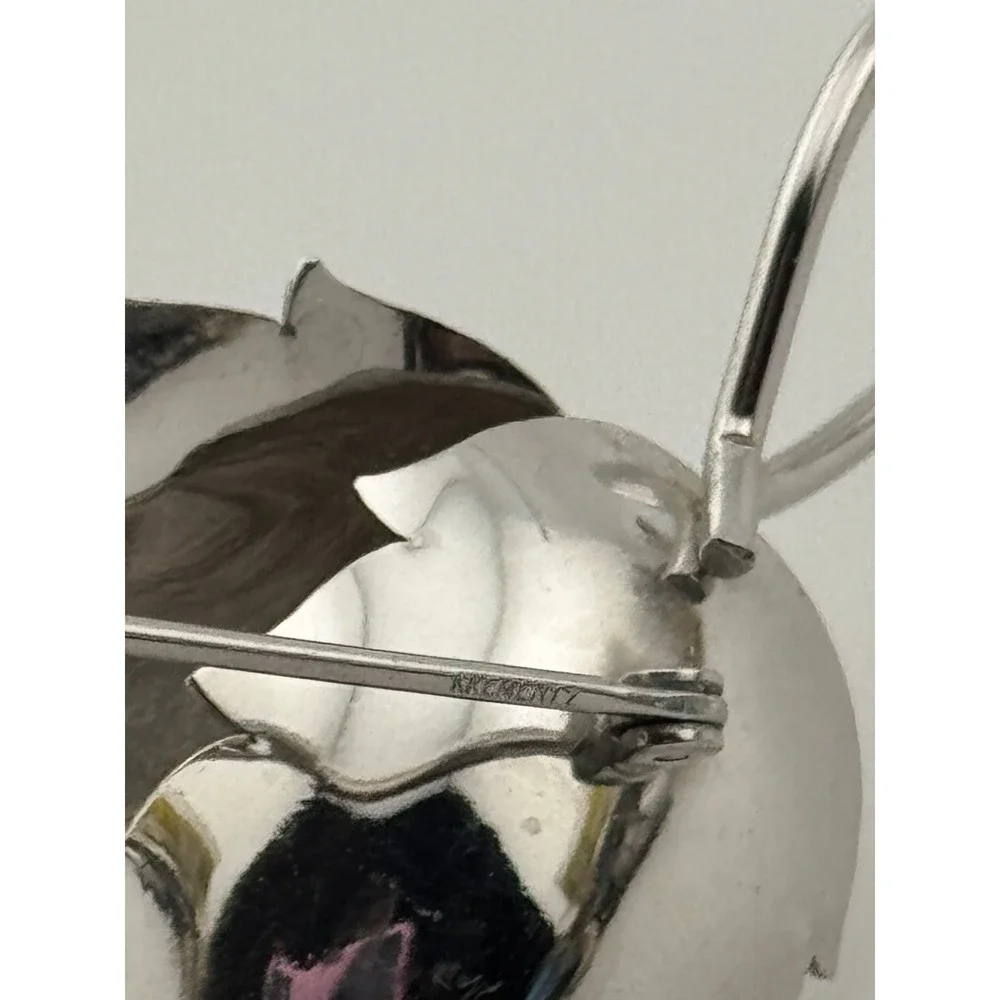 Vintage‎ Krementz Brooch Silver Tone Leaf Pin